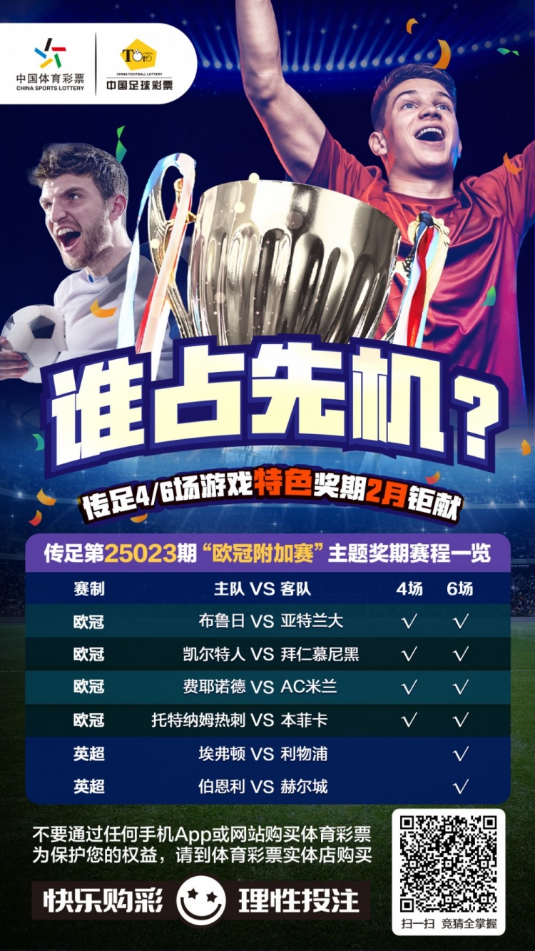 谁占先机?!传足特色奖期第25023期聚焦欧冠附加赛